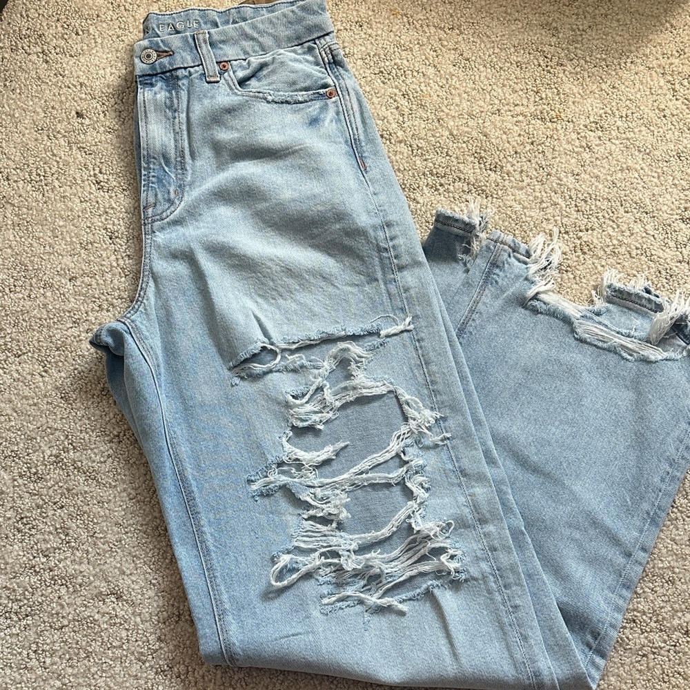 American Eagle Super High Rise Baggy Straight